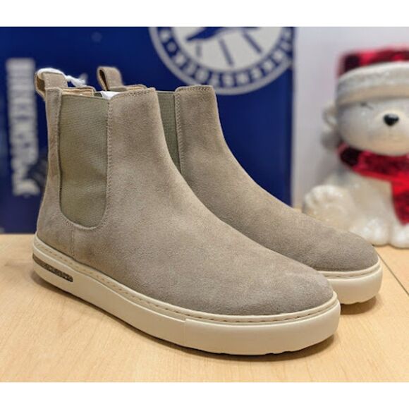 Birkenstock Bend Chelsea Taupe Suede Leather Sneaker Boots Women's 7 EU 38 NIB - Picture 1 of 14